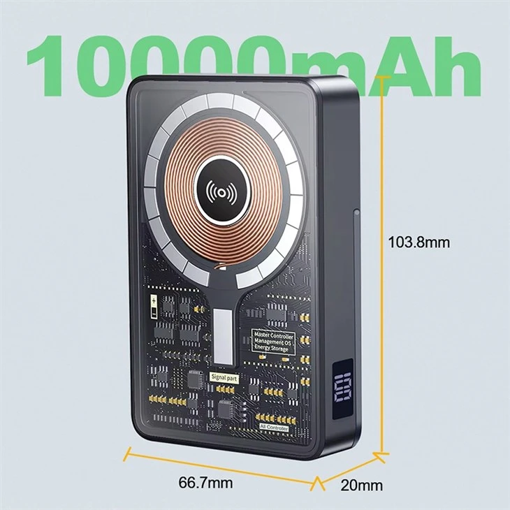 10,000mAh high capacity power bank for long use